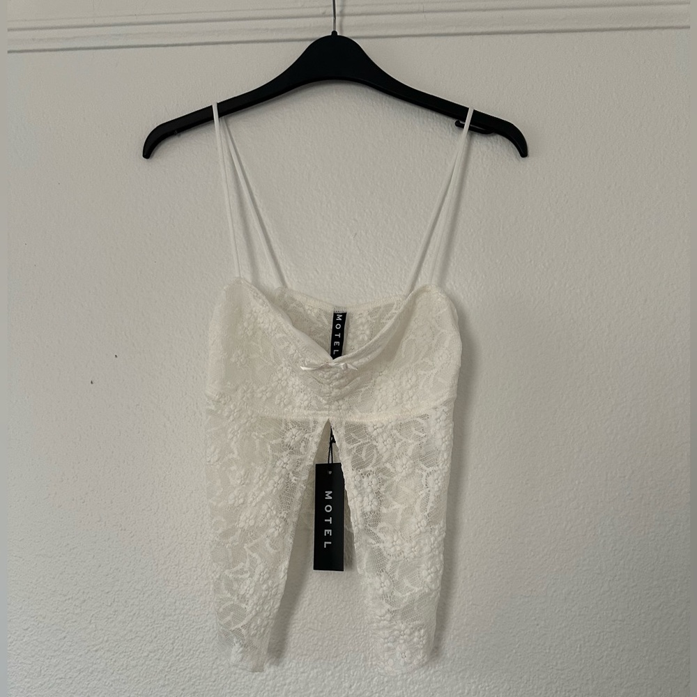 NWT Motel Rocks BRIONY BUTTERFLY TOP IN LACE IVORY Small - Picture 3 of 5